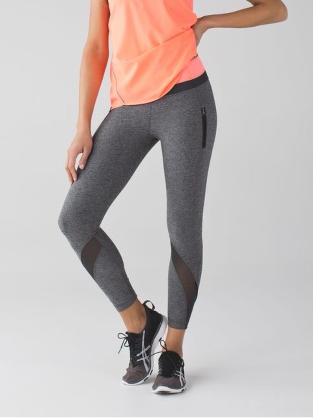 Lululemon Pace Rival Crop (22")  Heathered Black / Deep Coal